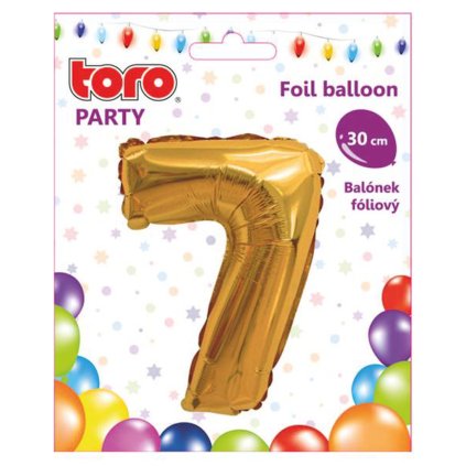 BALLOON NUMERAL 7, 30CM, MATT GOLD