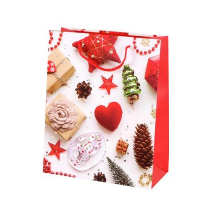 GIFT BAG, CHRISTMAS MOTIF, 32X26X12CM, ASSORT