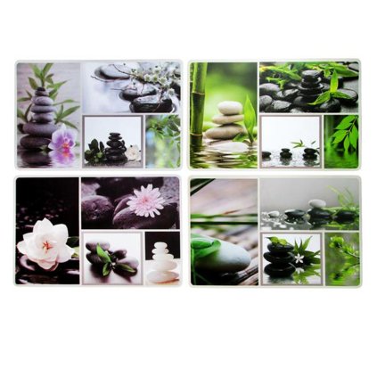 PLACEMAT, GARDEN MOTIF, 4X ASSORT, 28,5X44CM