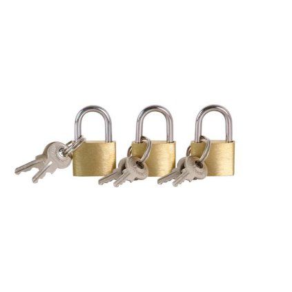 Padlock, 20 mm, 3 pcs