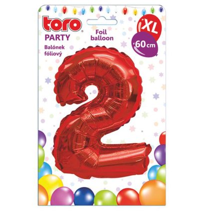 BALLOON XL, DIGITS 2, 60CM, MATT RED