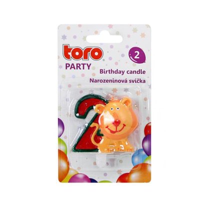CAKE CANDLE, NUMERAL 2 "LION", 5X4X1,3CM