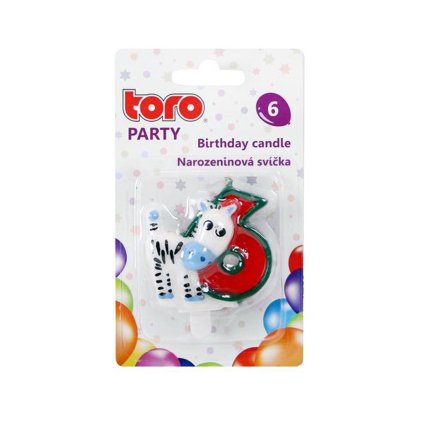 CAKE CANDLE, NUMERAL 6, 5X4X1,3CM