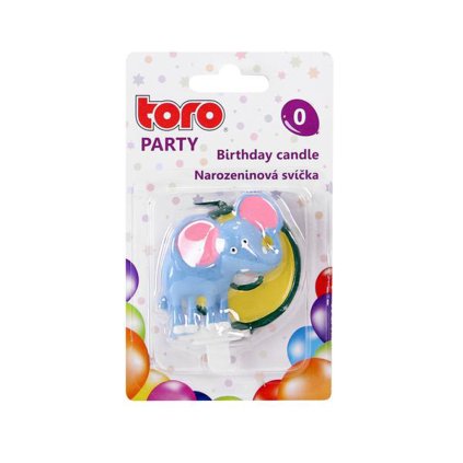 CAKE CANDLE NUMERAL 0, "ELEPHANT", 5X4X1,3CM