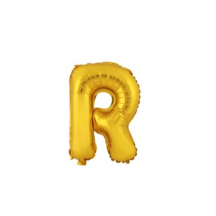 BALLOON LETTER "R", SIZE: APPROX. 30CM, MATT GOLD