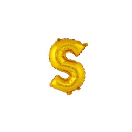 BALLOON LETTER "S", SIZE: APPROX. 30CM, MATT GOLD