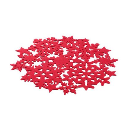 CHRISTMAS PLACEMAT ROUND 38CM FELT RED