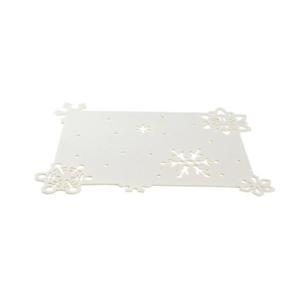 CHRISTMAS RECTANGLE PLACEMAT 45X35CM FELT WHITE