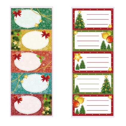 SET OF 5 GIFT STICKERS, CHRISTMAS, 8 ASSORT