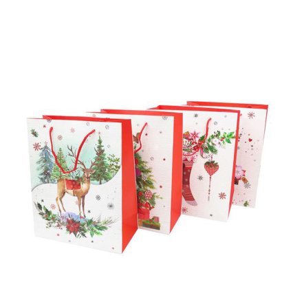 CHRISTMAS PAPER BAG 23x18x10CM, ASSORT