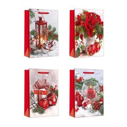 CHRISTMAS PAPER BAG 32x26x12CM, ASSORT
