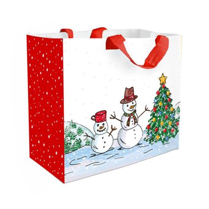CHRISTMAS SHOPPING BAG SNOWMAN 43X37X21CM
