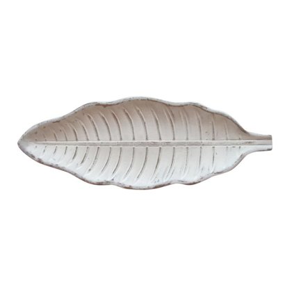DECORATIVE PLATE LEAF SHAPE WOOD 37,5X13,5X1CM