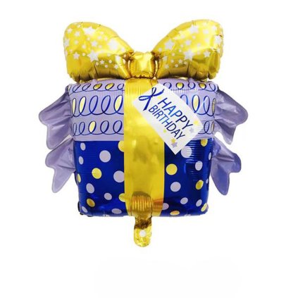 BALLOON GIFT BOX 3D 60X68CM BLUE FOIL