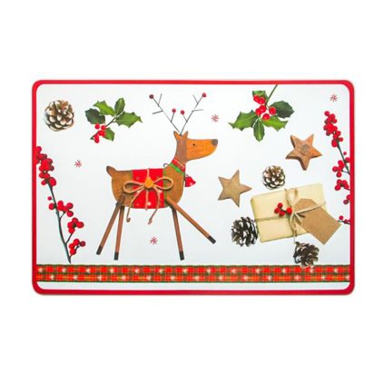CHRISTMAS REINDEER PLACEMAT PLASTIC, 28,5X44CM