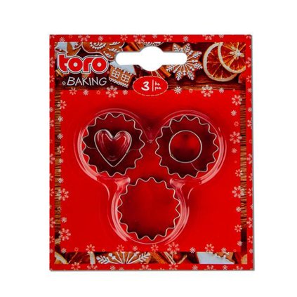 COOKIE CUTTERS 3PCS ROUND ROUND - HEART