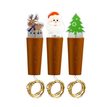 DECORATIVE PLUG WITH CHAIN 9LED CORK 3ASS 2X2X8CM