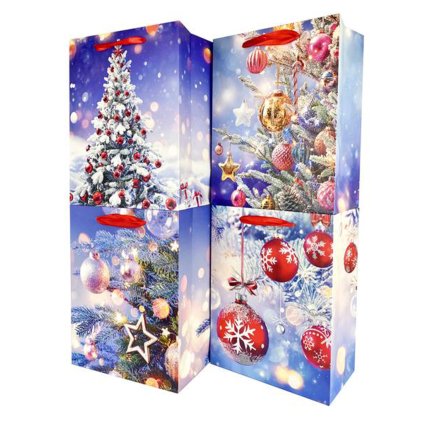 CHRISTMAS PAPER BAG 23x18x10CM, ASSORT