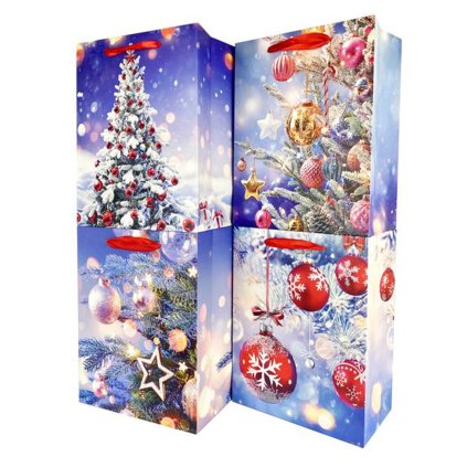 CHRISTMAS PAPER BAG 32X26X12CM, ASSORT