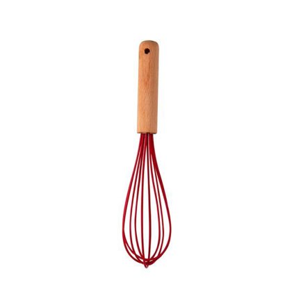 WHISK "KITCHISIMO" RED SILICONE/WOOD