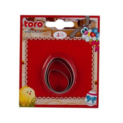 TORO Easter Cookie Cutters, 3 pcs Egg