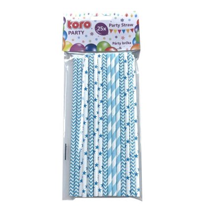 PAPER STRAWS 19,7CM, 25PCS LIGHT BLUE 3ASS
