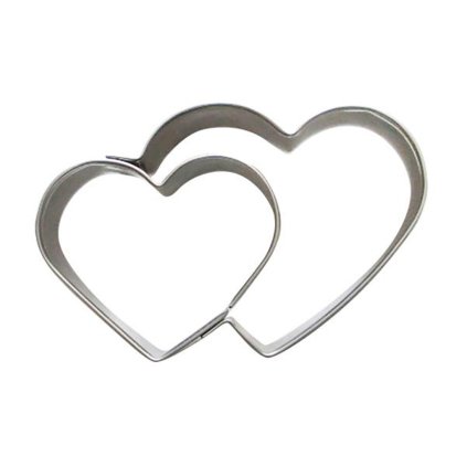 COOKIE CUTTER-TWO HEARTS,5-6CM STAINLESS STEEL