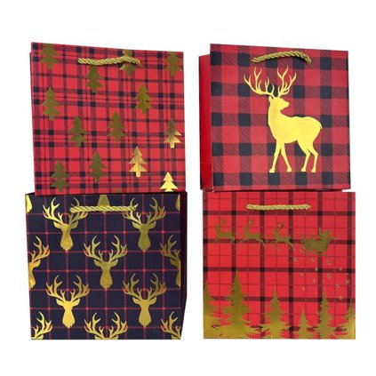 CHRISTMAS PAPER BAG 15x14.5x6CM,ASSORT