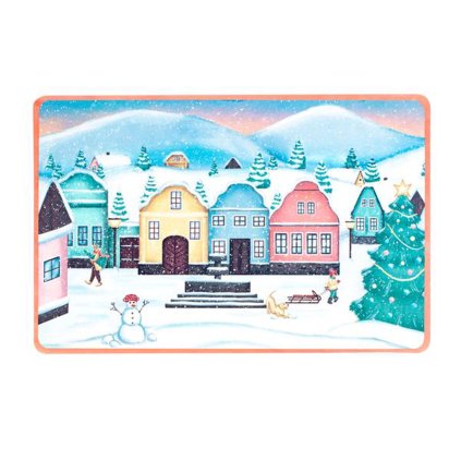CHRISTMAS VILLAGE PLACEMAT PLASTIC, 28,5X44CM