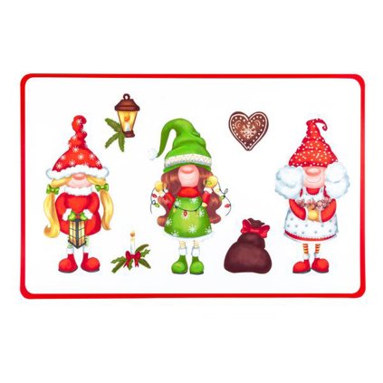 CHRISTMAS ELVES PLACEMAT PLASTIC, 28,5X44CM