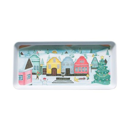 CHRISTMAS SERVING TRAY "VILLAGE",35X16,5X2,3