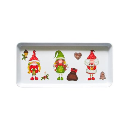 CHRISTMAS SERVING TRAY "ELVES",35X16,5X2,3