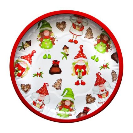 CHRISTMAS BALL TRAY "ELPHIC" 26x2,5CM STEEL