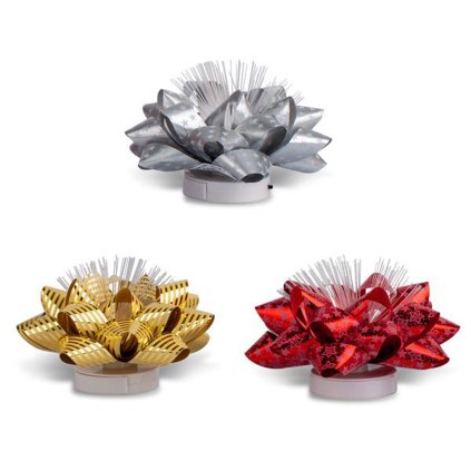 GIFT BOW LUMINOUS LED INCL. BATTERIES 3 ASSORTMENTS