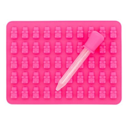 TEDDY BEAR MOULD 50PCS WITH PIPETTE, PINK