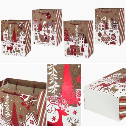 CHRISTMAS GIFT BAG, 14X17X7CM, ASSORT