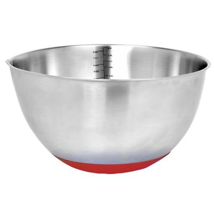 STAINLESS STEEL BOWL, NON-SLIP BOTTOM, MEASURING CUP, 25CM