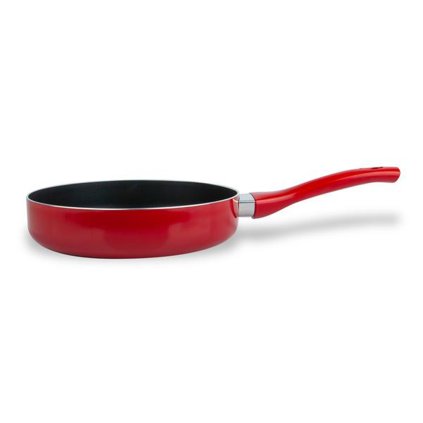 Deep frying pan 24cm, black red, non-stick surface