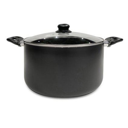 POT WITH GLASS LID NERO KITCHISIMO 24X13CM 5,5L