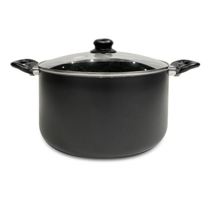 POT WITH GLASS LID NERO KITCHISIMO 28X15CM 8,5L