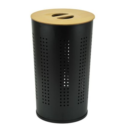 STAINLESS STEEL LAUNDRY BASKET 46L 35X30X58,5CM