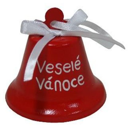 CHRISTMAS BELL, RED "CHERUB", 5X5X5CM