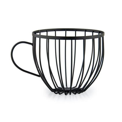 FRUIT BOWL "KITCHISIMO" WIRE BLACK 20X15X12,5CM