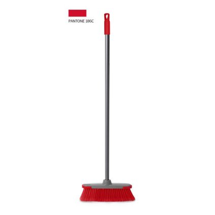BROOM WITH HANDLE RED/GREY 28X5,5XCM