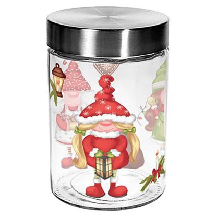 CANDY JAR GLASS 1,1L, 11,6X17,5CM ELVES