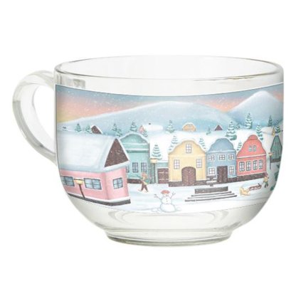 MUG VILLAGE, GLASS 400 ML