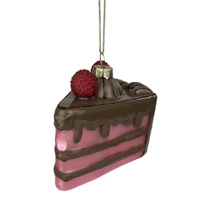 CHRISTMAS CAKE ORNAMENT 8,8X6,7X8,3CM GLASS
