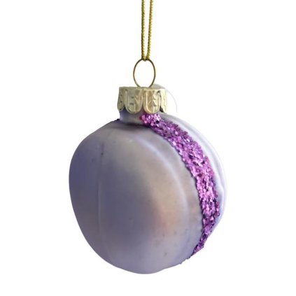 CHRISTMAS MACAROON ORNAMENT 5,6X4,2X7,4CM GLASS