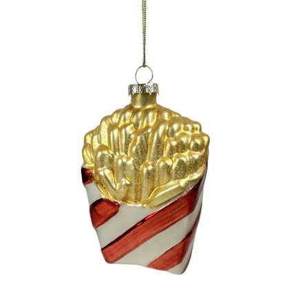 ORNAMENT CHRISTMAS FRIES 7X4X11,5CM GLASS