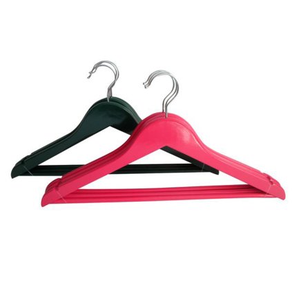 HANGER 3PCS, WOOD, 44,5X23CM, ASSORTED COLOURS
